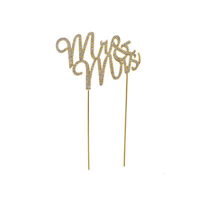 Gold Acrylic Mr and Mrs Wedding Event Cake Topper
