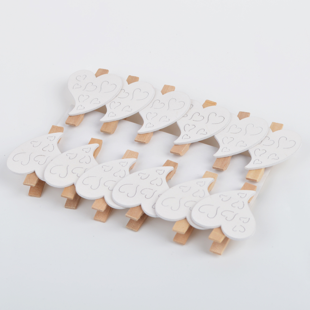 Mini Wood Heart Pegs For Wedding Party Favor