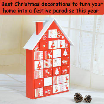 24 Drawers Wooden Christmas Advent Calendar