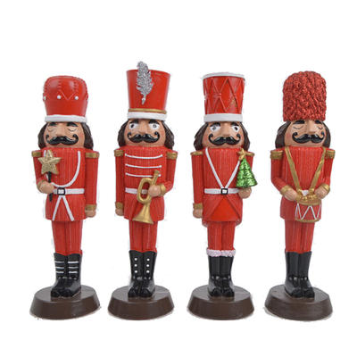 Christmas Collection Poly Resin Nutcracker Soldier Statue ornament Indoor king Nutcracker Figurines Puppet Doll Gift Home Tabletop Decor