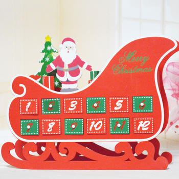 Countdown To Christmas  Sleigh Advent Calendar  Decor