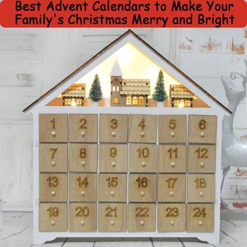 LED Light Up  Wooden Nordic Advent Calendar House Decor