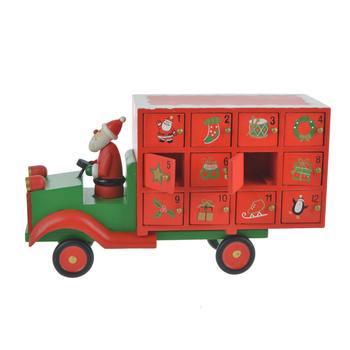 Wooden Santa Lorry Christmas Advent Calendar