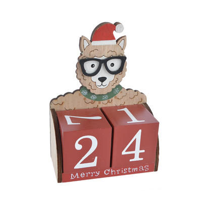 Cute Reindeer Christmas Countdown With Numbered Blocks Decor