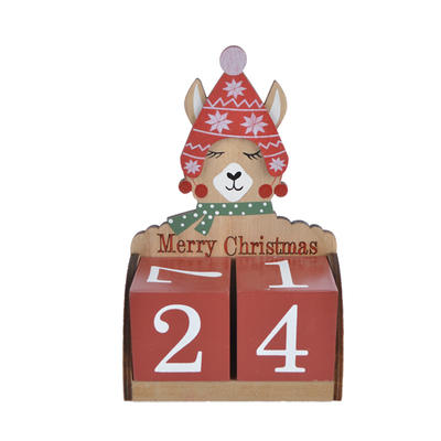 Wooden Christmas Sheep Countdown Calendar Holiday Decor