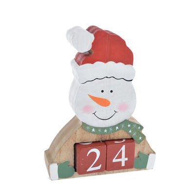 Christmas Countdown Wood Winter Snowman Decor