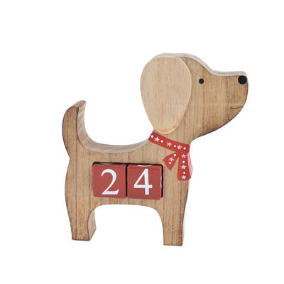 Wooden Dog Countdown  Blocks Christmas Gifts For Children