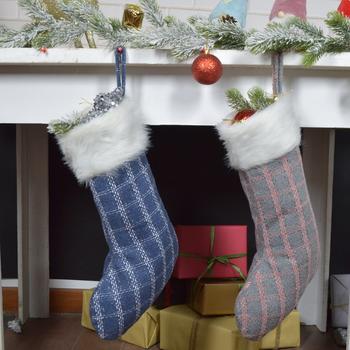 Fabric Christmas Stockings For Home Decoration