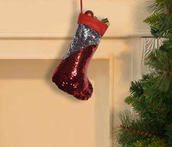 Glitter Christmas Stockings For Home Decoration