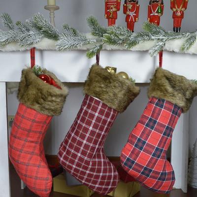 New Elements Of Tartan Christmas Stockings