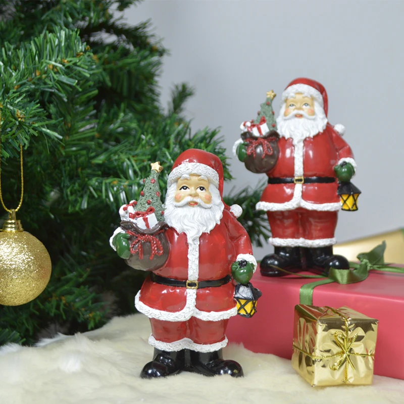 Handmade Polyresin Standing Santa Claus Figurines