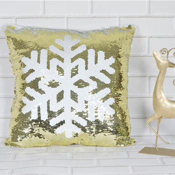 Glitter Sequin Snowflake Pillow Home Decoration