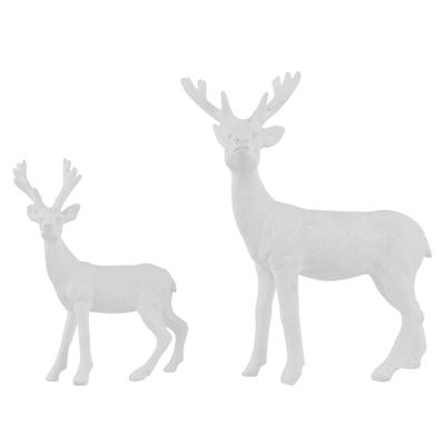 Polyresin White Station Deer Christmas Ornaments