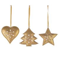 Gold Metal Christmas Holiday Ornament