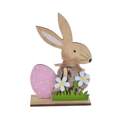 Easter wooden running rabbit with eggs