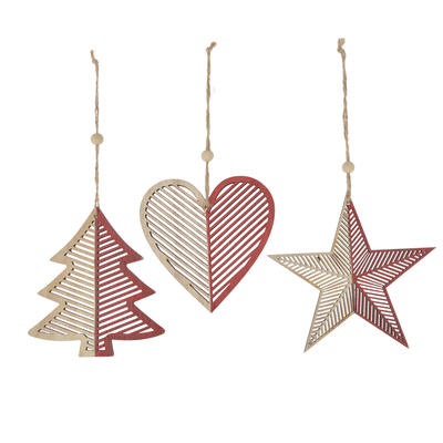 wooden tree/star/heart shape hanger christmas tree dropper ornament wall decoration