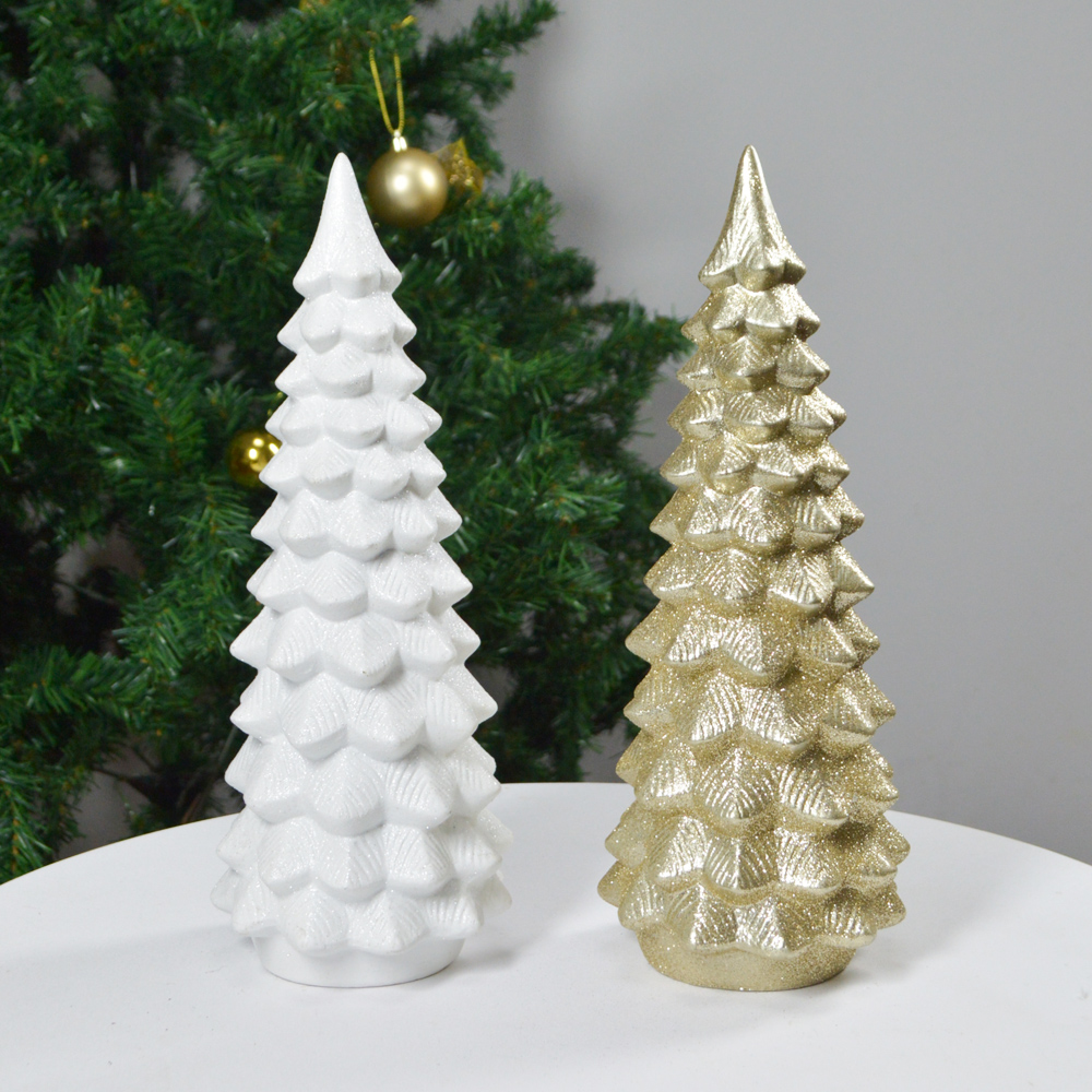 Christmas decoration tree decor resin white champagne