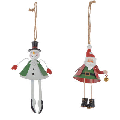 Christmas pendant metal snowman hanging Santa Clause ornament gift