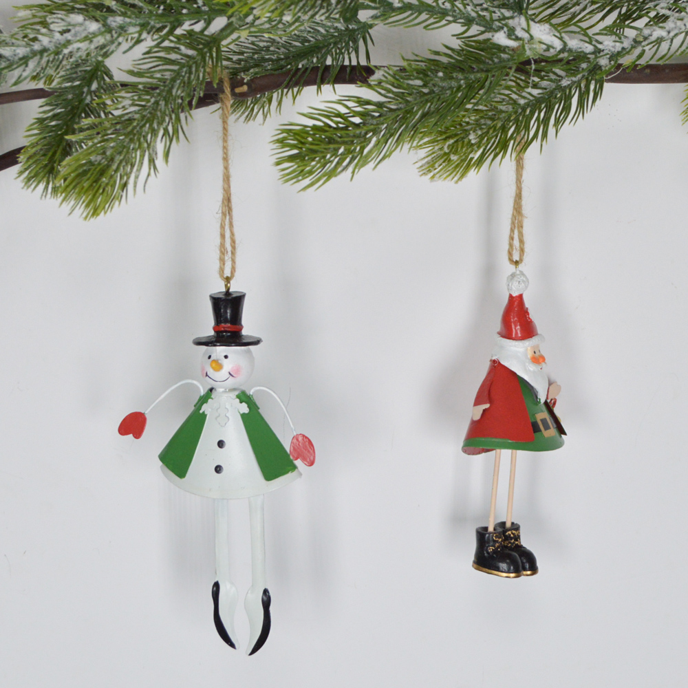 Christmas pendant metal snowman hanging Santa Clause ornament gift