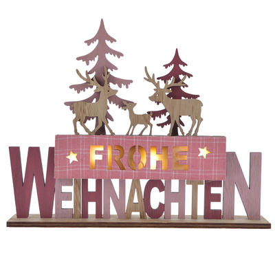 Wooden words alphabet decor LED light  forest deer scene modelling Christmas decoration