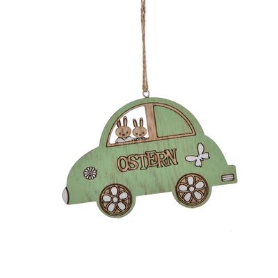 Wholesales easter home decoration plywood car hanging