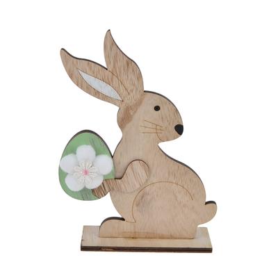 Hot sales easter rabbit turn round wooden bunny take the eggs