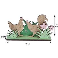 Laster cut wooden easter cocks decoration plywood rabbit