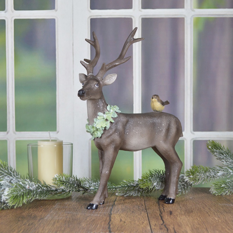 Resin Christmas with a wreath of elk
