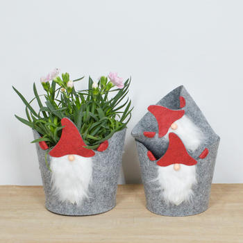 modern design felt storage bag Santa Clause design 24hours reply flower pot holder