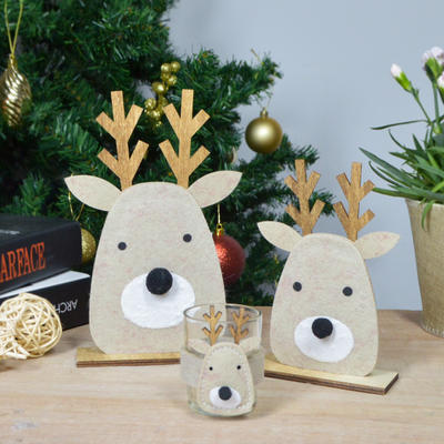 Felt Cute Deer Shape Table Napkin Ring Holder Christmas Decoration