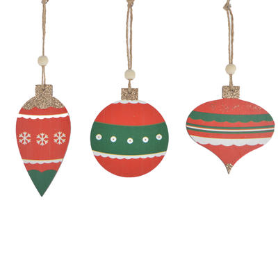 wooden hanging bright color wooden ball Christmas tree ornament