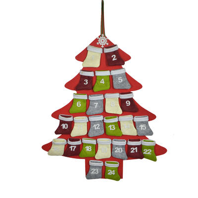 Felt tree shape 1-24 Christmas stocking advent calendar pendent, small bag for children's candy toys