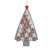 High quality felt Christmas tree shape and snow 1-24 candy bag advent calendar pendent