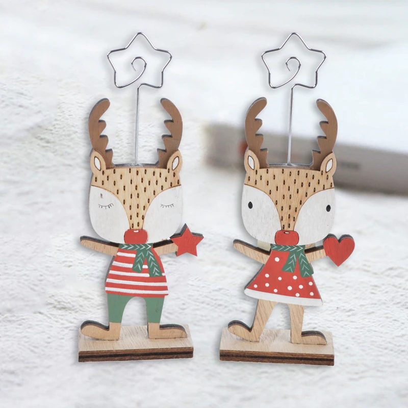 Handmade Christmas reindeer note holder table decorations