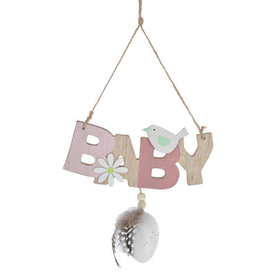 Festival ornament wooden baby/love/you greetings easter egg pendant wall hanger door hanging indoor decoration