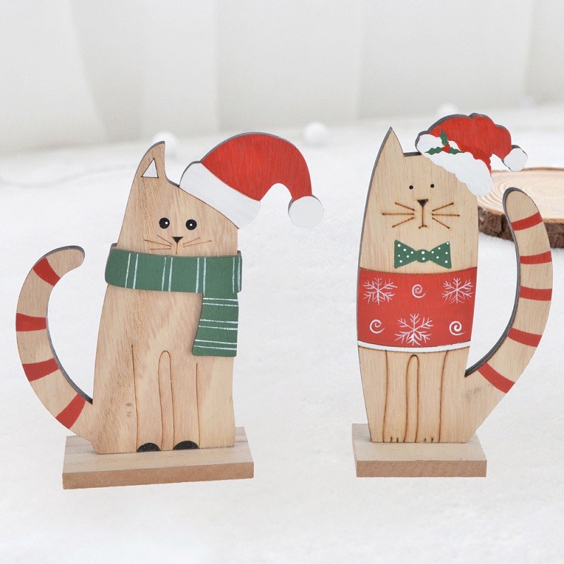 Wooden christmas house decoration note holder