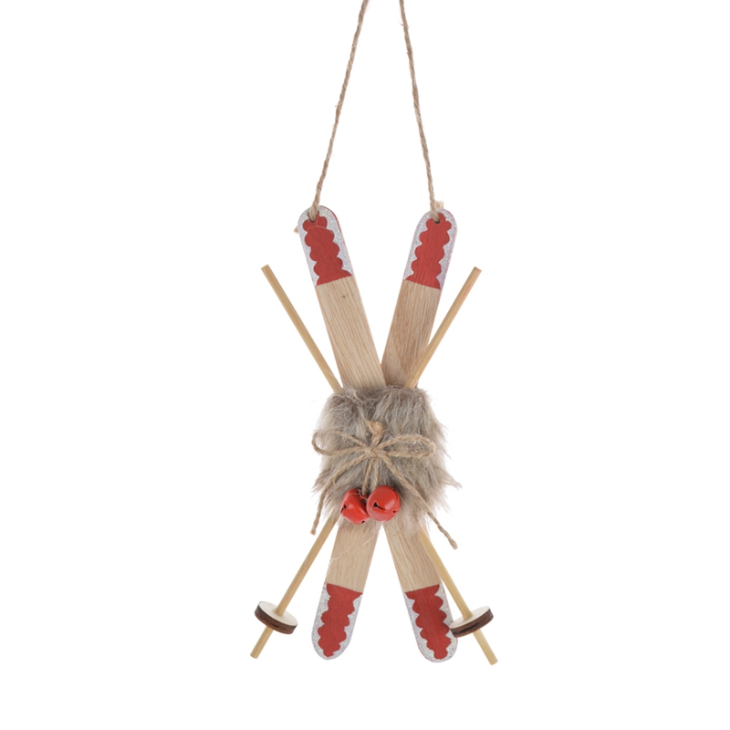 Traditional Christmas wooden sledge hanging Holiday decor