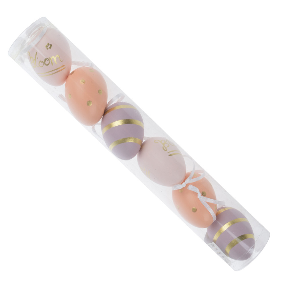 Mini Easter eggs decoration Hunt 6pcs standard pastel color hanging
