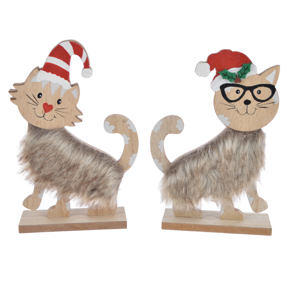 New trends for 2020 winter Christmas cute furry kitten decoration