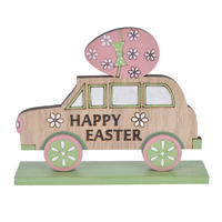 Wooden Easter spring color car tabletop decoration