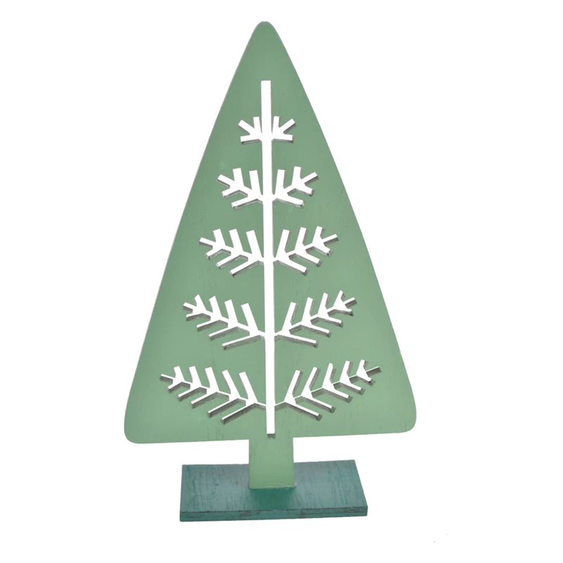 Mini wooden christmas tree decoration xmas table ornament