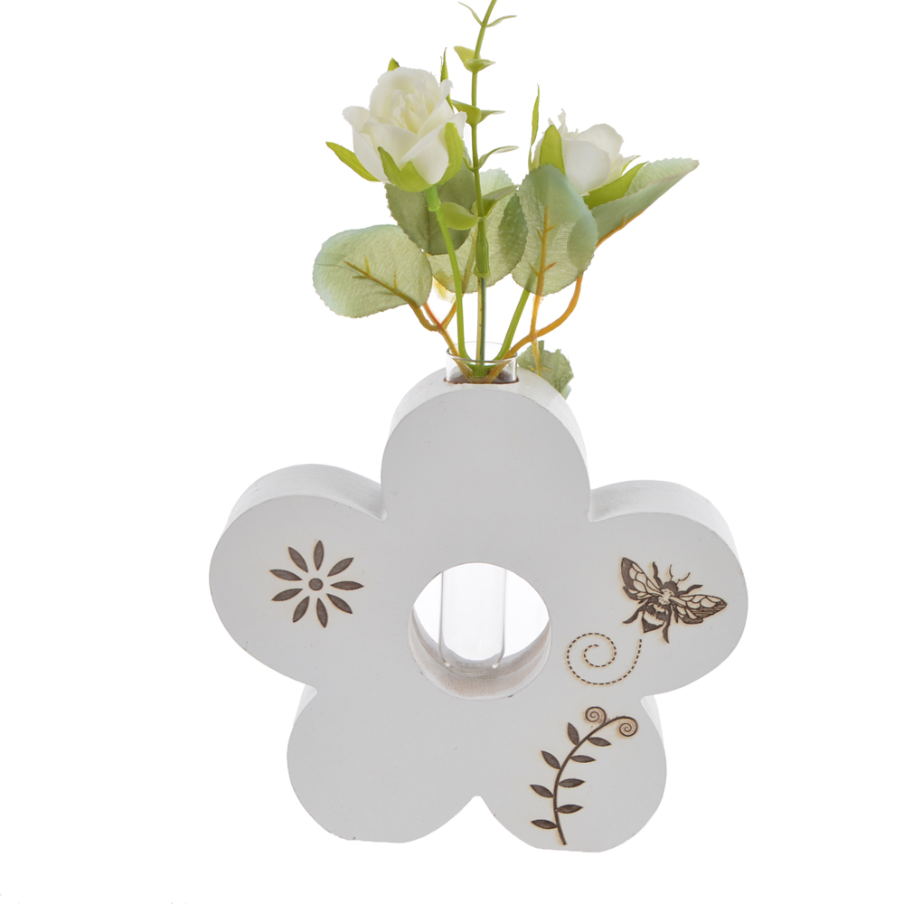 desktop decoration Wooden heart /butterfly/ flower shape standing Vase sitter spring gift