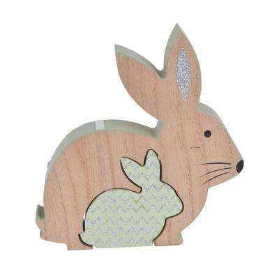 Easter spring decor wooden rabbit table top decoration