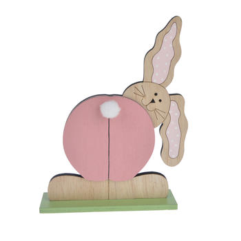 Naughty rabbit bottoms up bunny wooden Easter decoration
