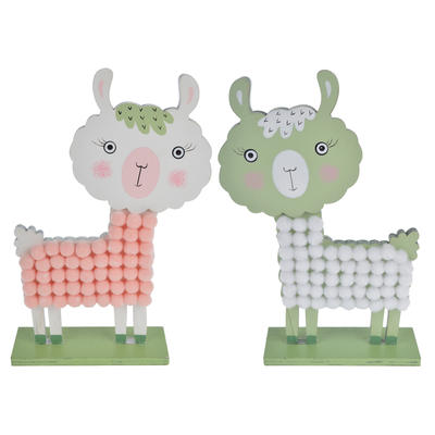 wooden material alpaca shape Easter decorating craft
