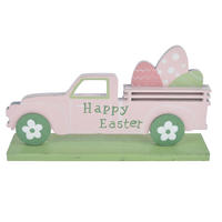 Wooden lorry truck car shape Easter ornament toy