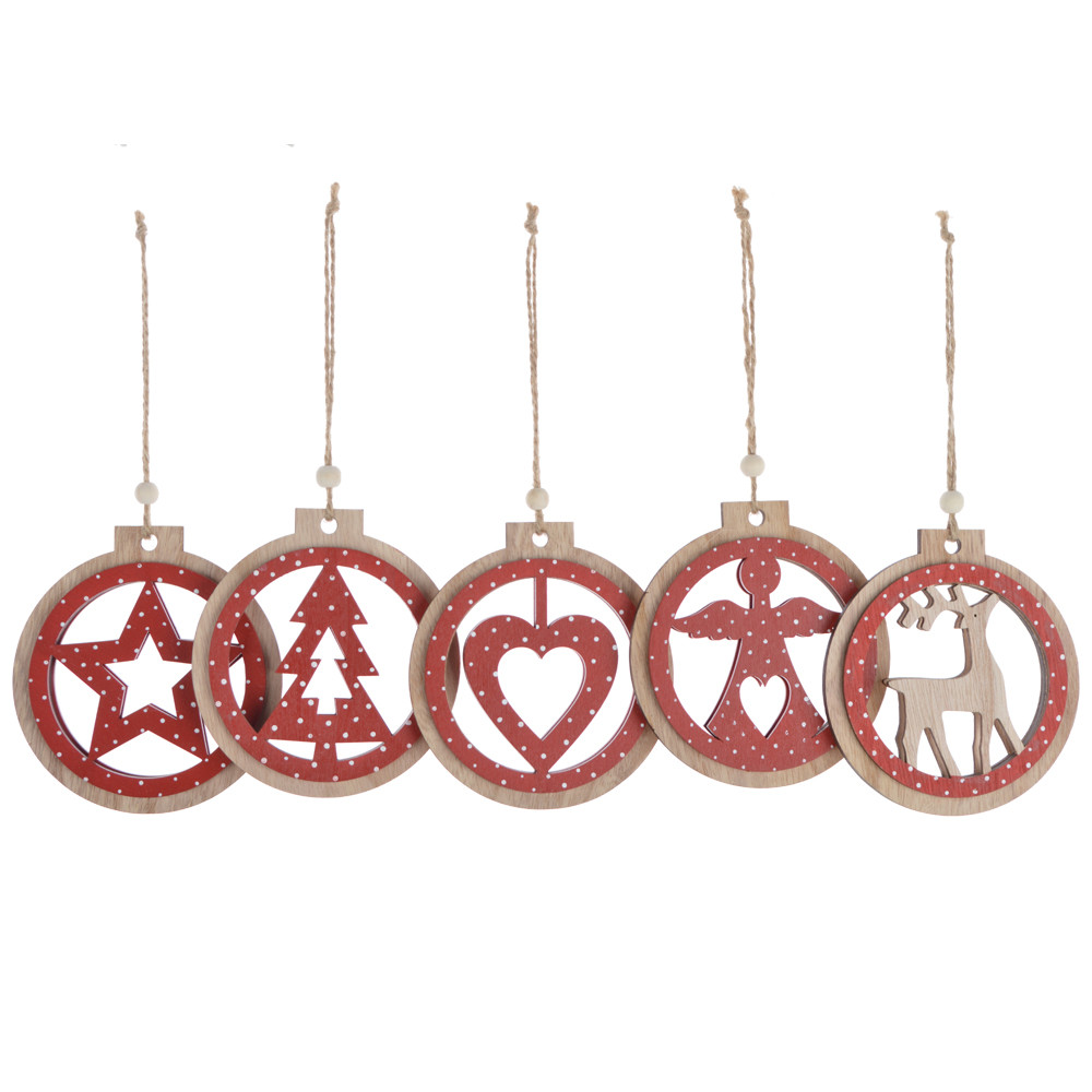 Wooden christmas round ball hanging  Holiday ornaments