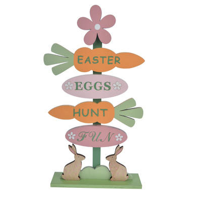 Wooden carrot tree design guide board Easter eggs hunt fun