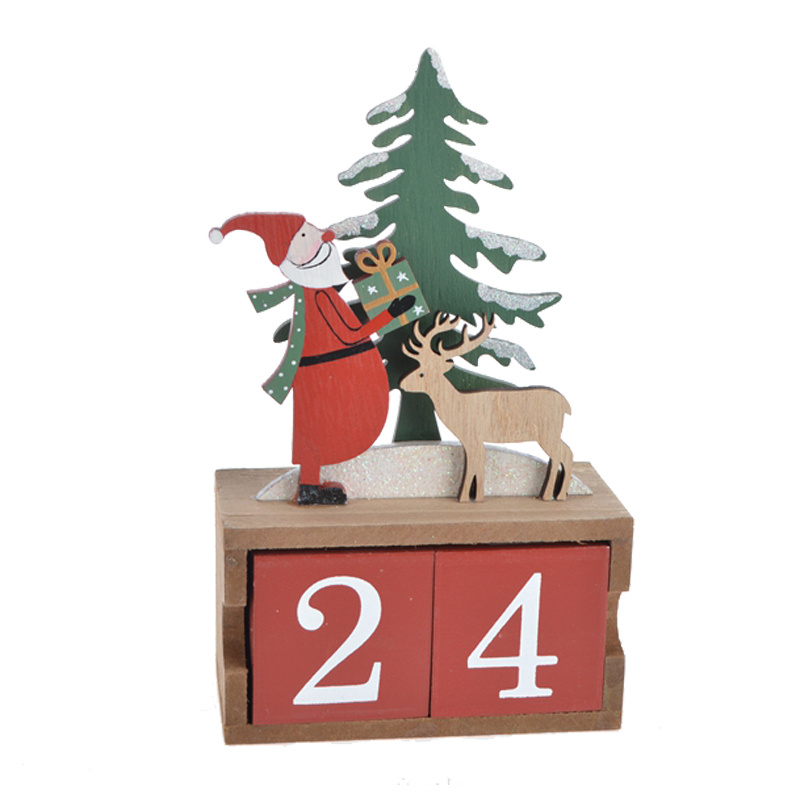 Wooden Winter Alpaca Advent Calendar Digital Christmas Decorations