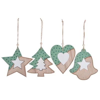 wooden christmas tree hanging decorate items